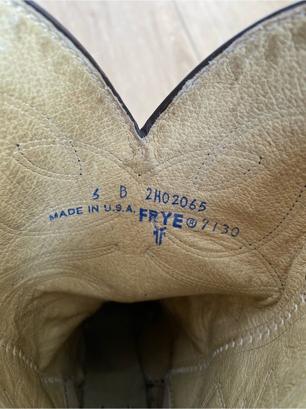 Vtg 70s FRYE Leather Cowboy Boots 7130 Cognac 6B - Picture 5 of 14